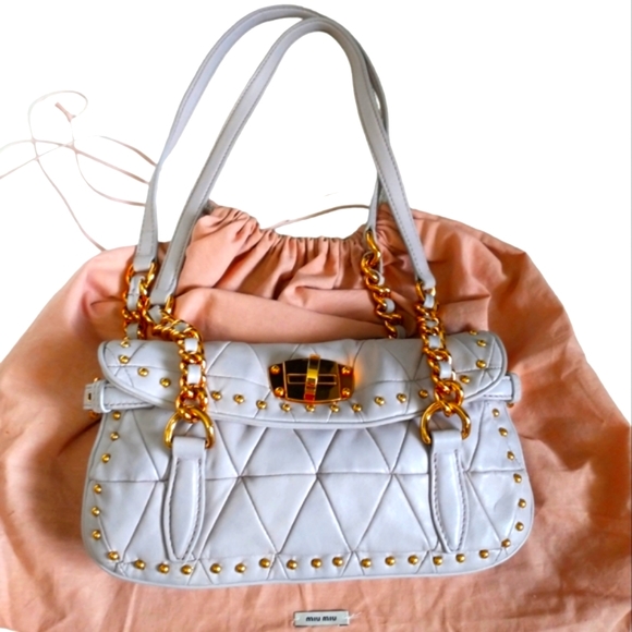 💥Offers Welcome💥 💯 Authentic MIU MIU(Made in Italy) Chain Flap Shoulder Bag - Picture 5 of 15